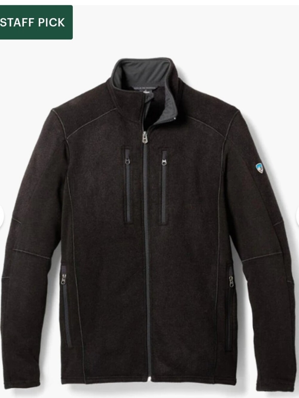 Kuhl Interceptr Full Zip Jacket Mens Large Black Fleece Zip Pockets